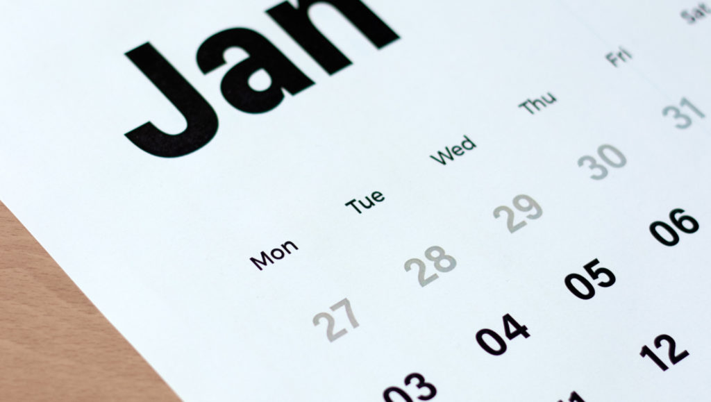 １月カレンダー