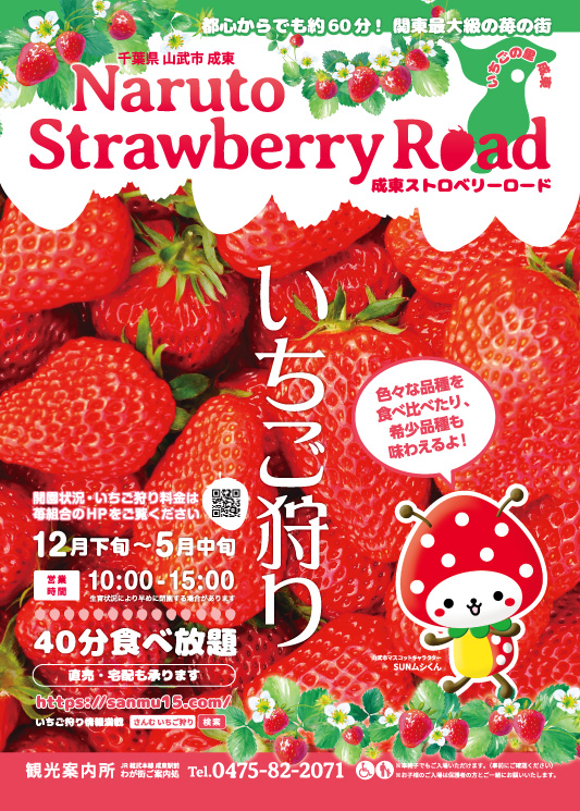 山武市成東いちご狩り掛け紙